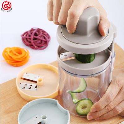 China Multifunctional Sustainable Kitchen Rotate Manual Hand Cutter Shredder Grater Vegetable Potato Slicer for sale