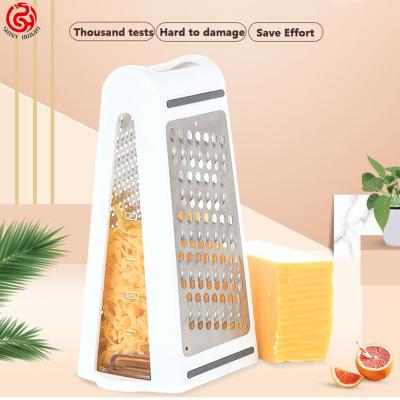 China Viable High Quality Vegetable Slicer Stainless Steel 2 in 1 Multifunctional Cheese Grater Non-slip Kitchen Cleaver for sale