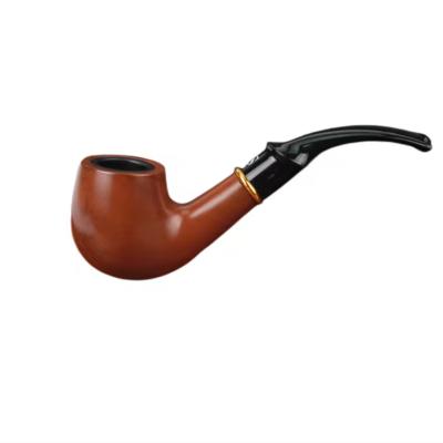 China Durable Wholesale New Red Short Style Solid Tobacco Wood Tobacco Pipes High Quality Men's Smoking Pipe for sale