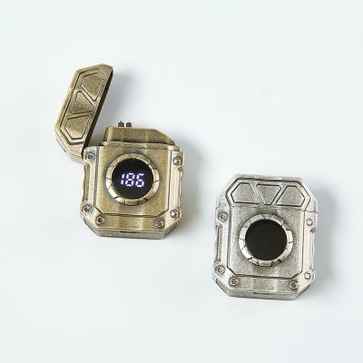 China CLASSIC Wholesale stock double arc gift lighters equipped with LED display design for sale