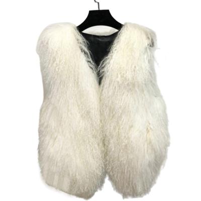 China Genuine Fur Vest Mongolia V-Neck Sheep Vest 100% Pure Natural Breathable Fur Real Shorts Women's Dropshipping Coats OEM Vest for sale