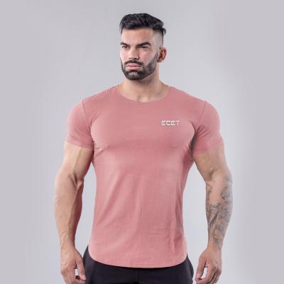 China Anti-wrinkle Sports New Mens T-shirt Summer Round Neck Cotton Running Short Sleeves for sale