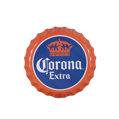 China Europe beer embossed wholesale round tin sign super hat metal wall arts beer football club party home bar bar decorations for sale