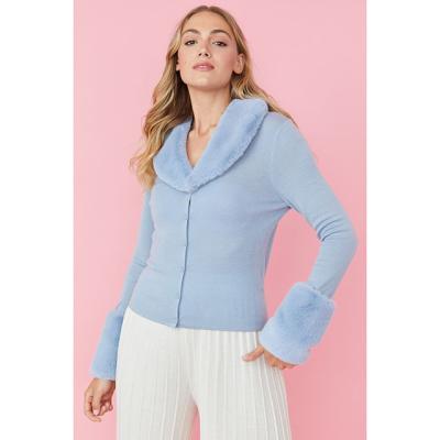 China Newly QUICK DRY Fall and Winter 2022 OEM/ODM Knitted Girls Cardigan with Detachable Collar and Cuffs Customize Cardigan Sweater for Women for sale