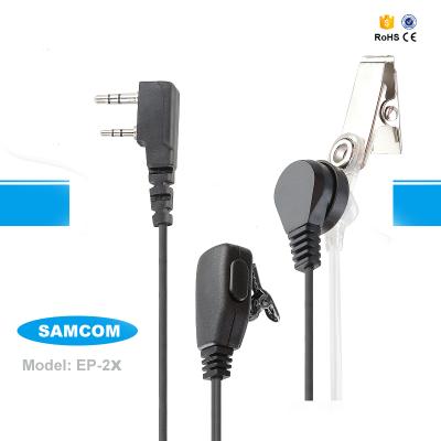 China Hot Selling Military Portable Coil Cable PU Equipment Throat Earpiece Microphone for SAMCOM EP-2X Walkie Talkie for sale