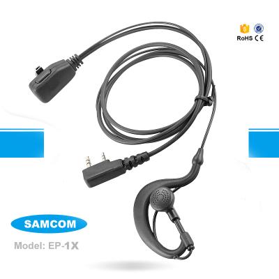 China Portable PU Coil Cable SAMCOM EP-1X K-Connector Earpiece for Walkie Talkie Use for sale