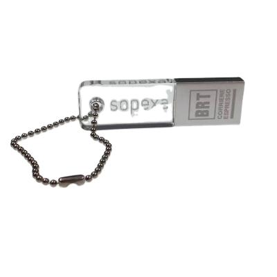 China Portable usb 64gb pendrive glass flash drive 32gb LED Crysta for sale