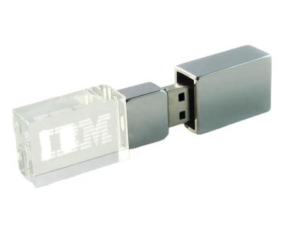 China USB Glass-Glass Crystal Stick Flash Drive With 2D 3D Engrave Logo for sale