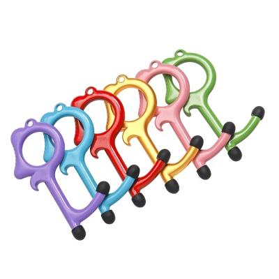 China Retail Multi Color Stylus No Free Key Tool Ignition Key Hook Opener Clean Stylus Key Hand Door Chain With Bottle Opener for sale