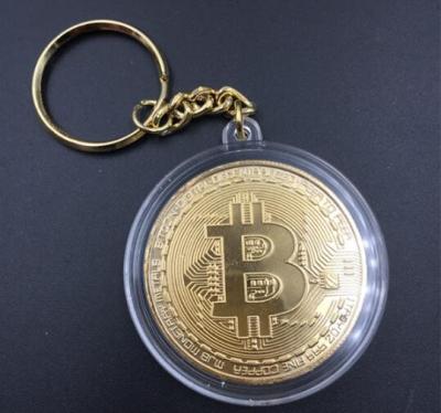 China Wholesale metal bitcoin coin caps main acrylic coin holder capsules main chain bitcoin holder chain for sale