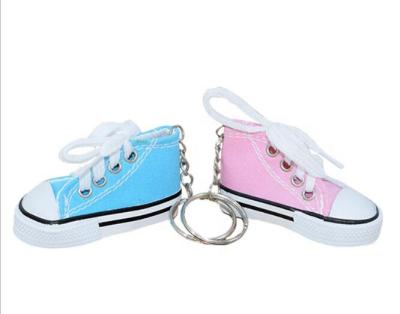 China Wholesale Gift Novelty 3D Canvas Shoes Sneaker Key Chain Mini Key Chain Tennis Shoes Key Chain for sale