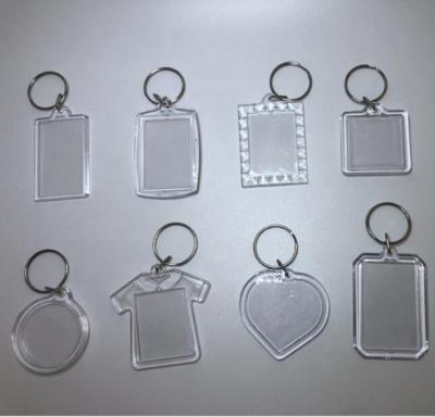 China Wholesale Various Shapes Plastic Transparent Acrylic Key Chain, Photo Frame Key Chain, Digital Photo Key Chain for sale