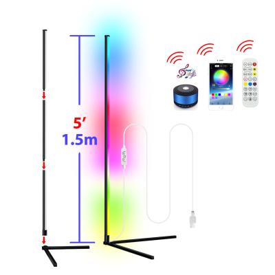 China Modern Lights APP Stand Decoration RGB Remote Control Modern Smart Home Lights LED Corner Standing Floor Lamp for sale