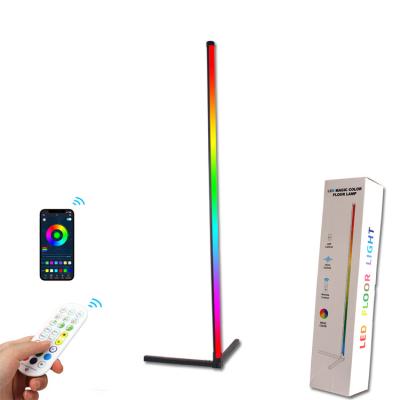 China Nordic Modern Smart Control APP Designer Decorative Corner Standing Led Floor Lamp Floor Lamp With Remote Controller For Bedroom for sale