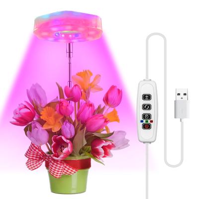 China Other USB Powered 5W Height Adjustable Plant Lights Hexagon Design Brightness Dimmable Led Grow Light For Indoor Plant for sale