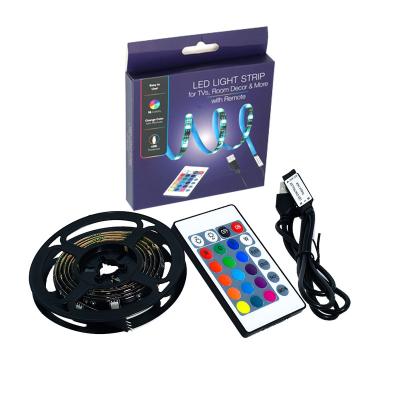 China Residential USB Powered 5V 1m 2m 3m 4m 24 Keys Remote Control RGB LED Light Strip Light Up 5050 RGB Color Changing Strip Light For TV Backlight for sale