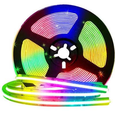 China High Brightness Magic Color DC12V 24V 768/m RGB Residential Smart Accessible COB LED Strip for sale