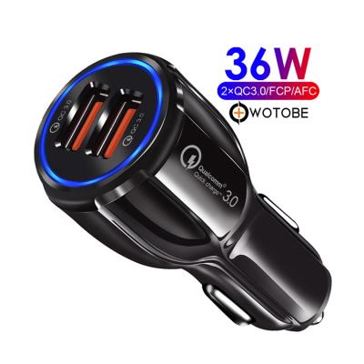 China Good Quality Factory Direct Sale 2 Port High Speed ​​Portable Usb Car Charger Fast Charge Dual Usb 3.0 for sale