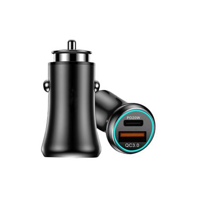 China Handy Mobile Phone Hot Selling Mini Aluminum Alloy Dual Port Fast Car Charger Adapter for sale