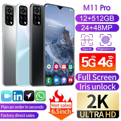 China 3G 6.5inch M11 Pro Smartphone 12GB+512GB Finger / Face Unclock Full Screen Mobile Phone for sale