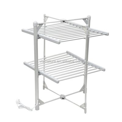 China Round Multi Layer Heater Towel Rack Folding Electric Heated Hot Air Drying Rack With Straight Bars for sale