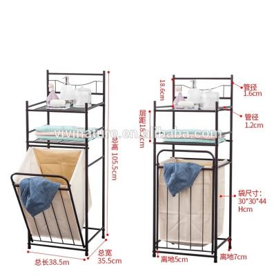 China Foldable Rolling Laundry Basket Sorter and Laundry Trolley with Detachable Bags Mobile Laundry Trolley for sale