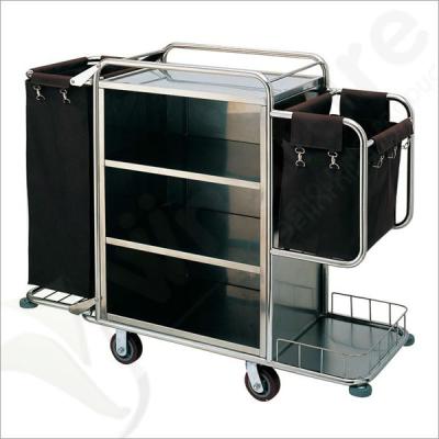 China Hotel WHEELED laundry cart with cleaning tool store, laundry basket on wheels for sale