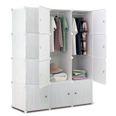 China Plastic DIY Adjustable Modular Wardrobe (Size) Portable Fabric Wardrobe With Durable Grain Pattern Plastic Cubes for sale