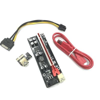 China With SATA 15pin to 6pin power cable factory version wholesale riser 009S plus USB3.0 cable PCIE 1X to extra 16X pcie adapter card riser for sale