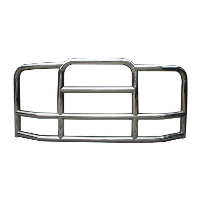 China 304 Stainless Steel 304 Stainless Steel Front Bumper Deer Grille Guard For Semi Truck Kenworth T660 Peterbilt 386 587 for sale