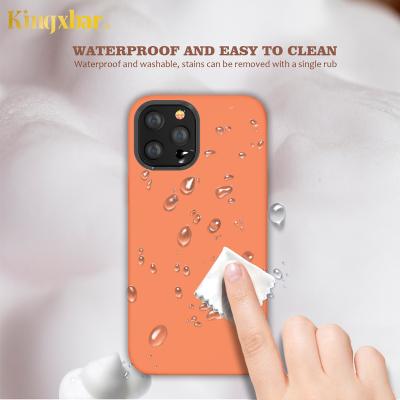 China Fanshion Liquid Silicone Fiber Full Cover Soft Phone Case Compatible With Magnetic for sale