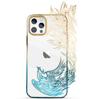 China Feature Chinese Designer Anti-fall Phoenix Culture Luxury Full Cover Cell Phone Electroplating Protective Case For iPhone 12 Pro Max for sale