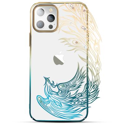 China Wholesale Anti-fall Kingxbar designer shockproof clear PC gradient cell phone electroplating case for iPhone 13 case for sale