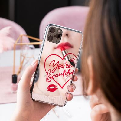 China Shockproof Anti-drop TPU PC Customize Mobile Cell Phone Cover Case With Mirror Make Up Crystals Luxury Cartoon For iPhone 11 Pro Max Cases for sale