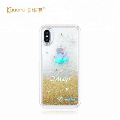 China Luxury Bling Preciosa Crystals Anti-drop Glitter Liquid PC TPU Mobile Phone Cover Hard Phone Case For iPhone X XS for sale