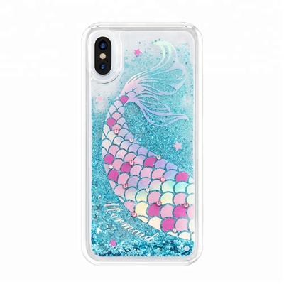 China Luxury Bling Anti-drop Glitter Liquid PC TPU Mobile Cell Phone Cover Hard Phone Case with Preciosa Crystals for iPhone X/XS/XR/XS Max for sale