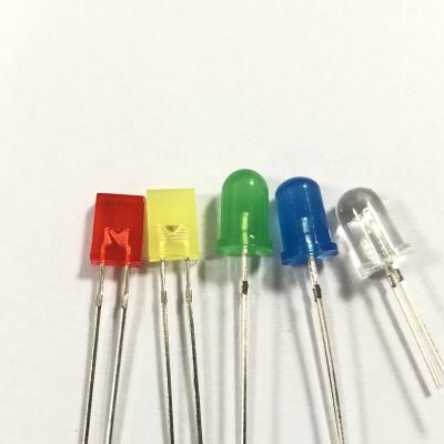 China Emitting led led indicator light LED diode flat head 3MM LED encapsulation series short pin green&green lighting color 2.6V-3.2V lights for sale