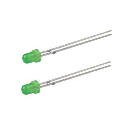 China Emitting LED Customized Electronic Components Light Emitting Diodes LED Diode Around Green Color 3mm Head Yellow LED 1.8V~2.4V 570-575nm LAMP for sale