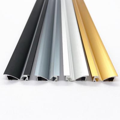 China Interior Lighting Decoration Led Cabinet 45 Degree Angle Side Surface Cutout Strip Luminescent Lamp With Opal Cover Led Aluminum Profile for sale