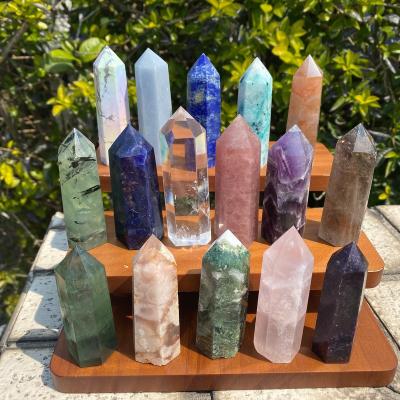 China Europe 25 Choice Natural Rose Quartz Healing Meditation Crystal Amethyst Clear Tower For Fengshui Decor Gemstone Home Point for sale