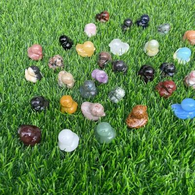 China Europe Natural Stone Healing Quartz Carved Cute Animal Duck Reiki Fengshui Gemstone Engraving Sculpture for Home Decor and Gift for sale