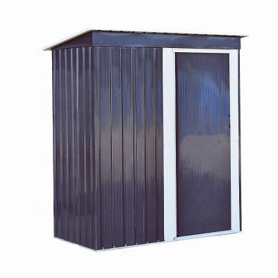 China Easily Assembled Outdoor Heavy Duty Metal Garden Box Base Door Organizer Tool Storage Shed for sale