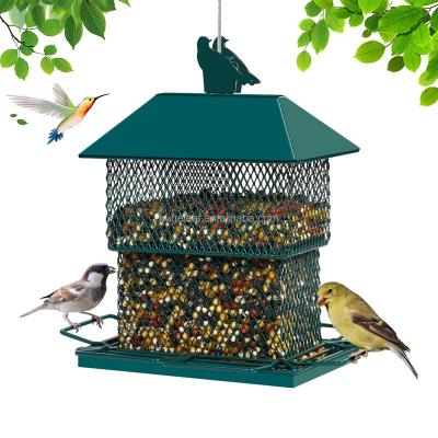 China Automatic Retractable Outdoor Hanging Wild Metal Mesh Squirrel Proof Bird Feeder Bird Feeder for sale