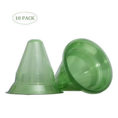 China 10 Pack Plastic Garden Cloche Green Plant Dome Cap PET Plant Dome Protective Bell Cover for sale