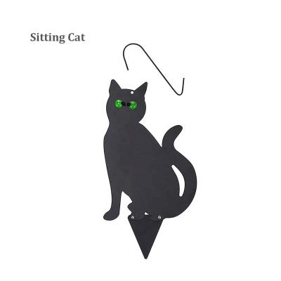 China Garden Disposable Harmless Animal Repellent Reflector Waterproof Metal Sitting Cat Scarer Shape With Marble Eyes for sale