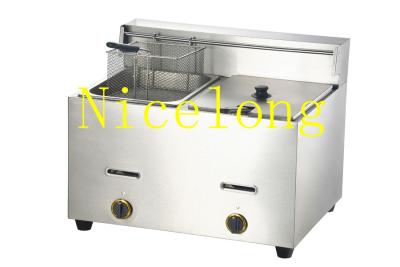 China Stainless steel double tanks gas fryer for sale GF-72 for sale