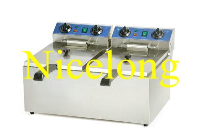 China EF-102 10+10L electronic fryer with twin tanks for sale