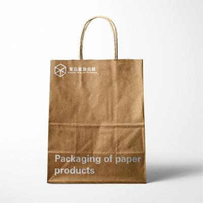 China Custom Recycled Materials Logo Clothing White Cowhide Eco Friendly Paper Bag for sale