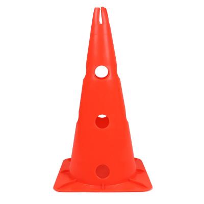 China Wholesale High Quality Soccer Traning 30/38cm Agility Speed ​​Training Marker Cone PE Soccer Training Cone With Hole for sale