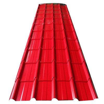 China Office Building Low Carbon Steel Wire Q235 Material Red Colour Coated Steel Roofing Sheet in Red Color for sale